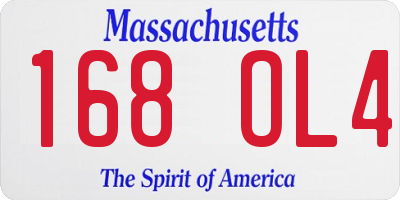 MA license plate 168OL4