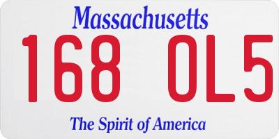 MA license plate 168OL5
