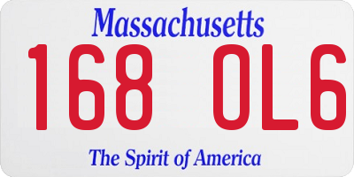 MA license plate 168OL6