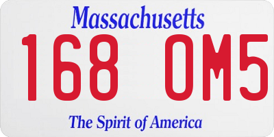 MA license plate 168OM5