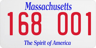 MA license plate 168OO1