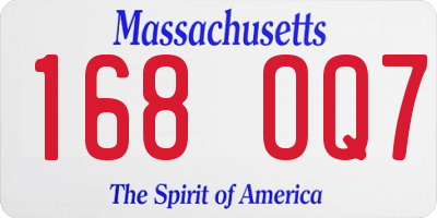 MA license plate 168OQ7