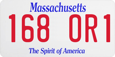 MA license plate 168OR1