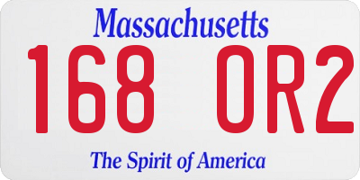 MA license plate 168OR2