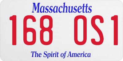 MA license plate 168OS1