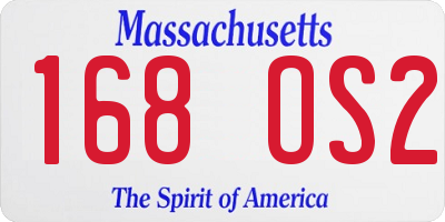 MA license plate 168OS2