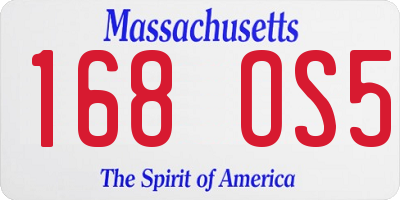 MA license plate 168OS5