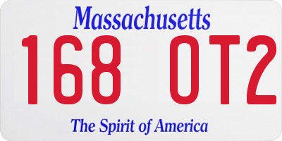 MA license plate 168OT2