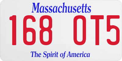 MA license plate 168OT5