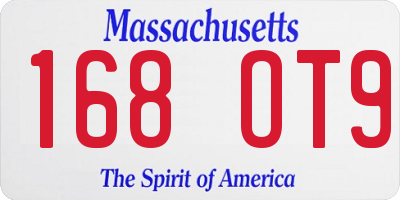 MA license plate 168OT9
