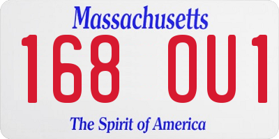 MA license plate 168OU1