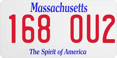 MA license plate 168OU2