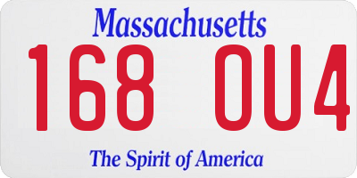 MA license plate 168OU4