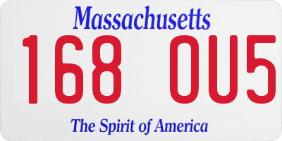 MA license plate 168OU5
