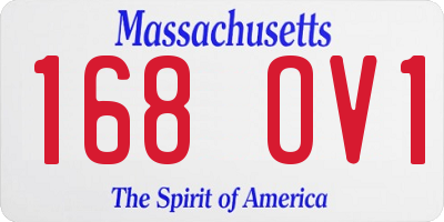 MA license plate 168OV1