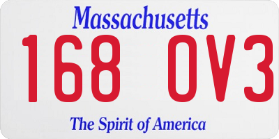 MA license plate 168OV3
