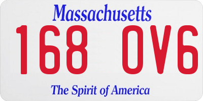 MA license plate 168OV6