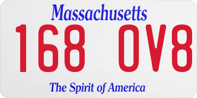 MA license plate 168OV8