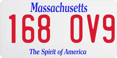 MA license plate 168OV9