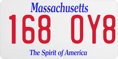 MA license plate 168OY8