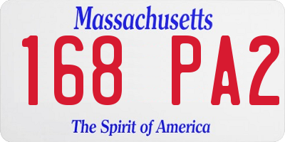 MA license plate 168PA2