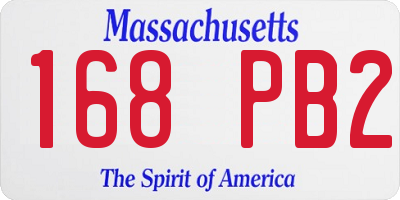 MA license plate 168PB2