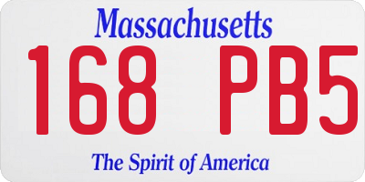 MA license plate 168PB5