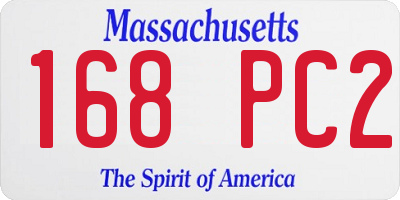 MA license plate 168PC2