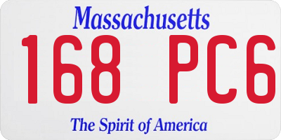 MA license plate 168PC6