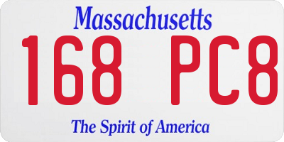 MA license plate 168PC8