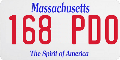 MA license plate 168PD0