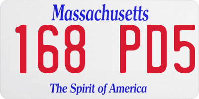 MA license plate 168PD5