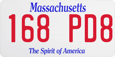 MA license plate 168PD8