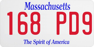 MA license plate 168PD9