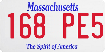 MA license plate 168PE5
