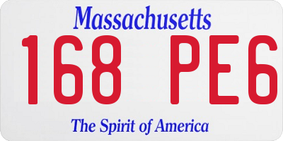 MA license plate 168PE6