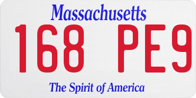 MA license plate 168PE9