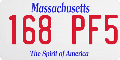 MA license plate 168PF5