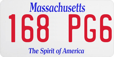 MA license plate 168PG6