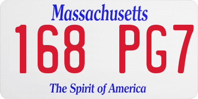 MA license plate 168PG7