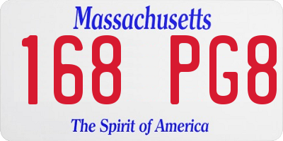 MA license plate 168PG8