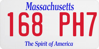 MA license plate 168PH7