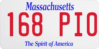 MA license plate 168PI0