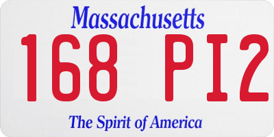 MA license plate 168PI2