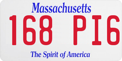 MA license plate 168PI6