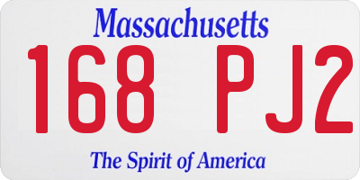 MA license plate 168PJ2
