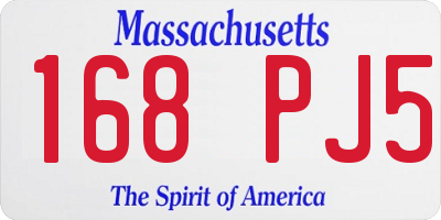 MA license plate 168PJ5