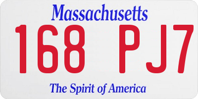 MA license plate 168PJ7