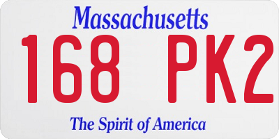 MA license plate 168PK2