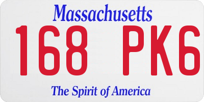 MA license plate 168PK6